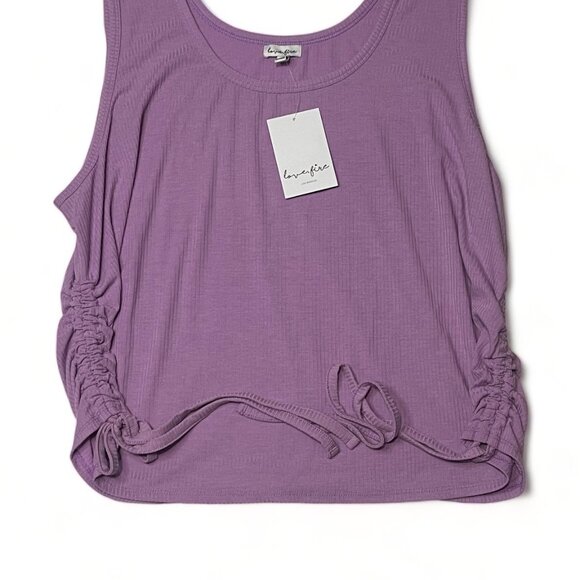 Love, Fire Trendy Plus Size Side Rushed Drawstring Tank, Size 3X, New - Picture 4 of 9
